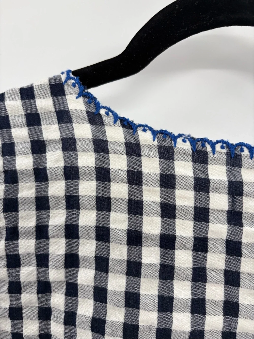 J.Crew Blouse Gingham Embroidered Square Neck Cottagecore Peasant Boho Sz small